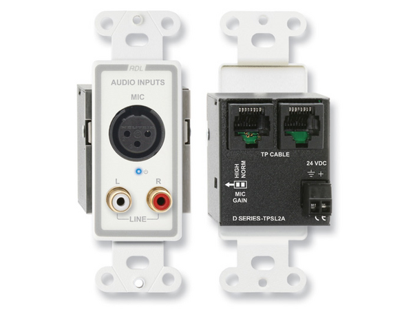 ACTIVE TWO-PAIR SENDER - TWISTED PAIR FORMAT-A - XLR MICROPHONE & STEREO RCA IN (CUSTOM LABELED) (SE