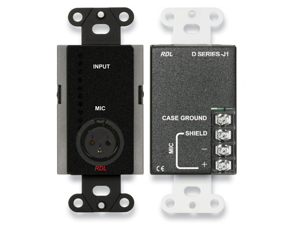 MICROPHONE INPUT ASSEMBLY - XLR, TERMINAL BLOCK - BLACK (CUSTOM LABELED) (SEE PART # ZCST-LBL FOR SE