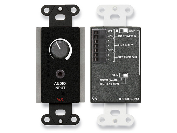 3.5 WATT DECORA® AUDIO AMPLIFIER - BLACK (CUSTOM LABELED) (SEE PART # ZCST-LBL FOR SETUP CHARGE)