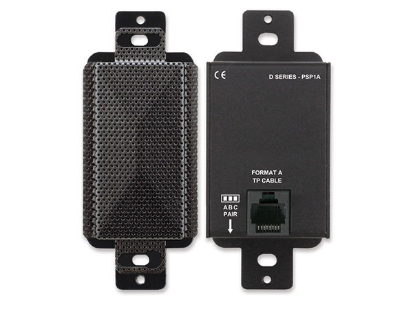 DECORA-STYLE ACTIVE LOUDSPEAKER - FORMAT-A - BLACK - INSTALLER LEVEL ADJUST