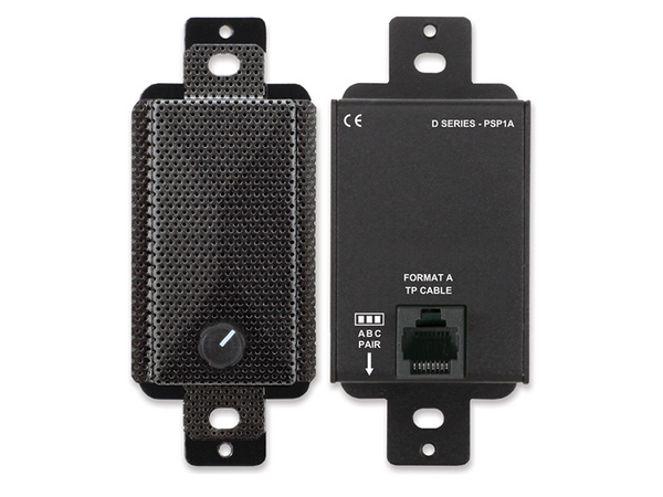 DECORA-STYLE ACTIVE LOUDSPEAKER - FORMAT-A - BLACK - USER LEVEL ADJUST