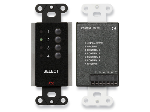 4 CHANNEL REMOTE CONTROL FOR RU-ASX4D AND RU-ASX4DR - BLACK (CUSTOM LABELED) (SEE PART # ZCST-LBL FO