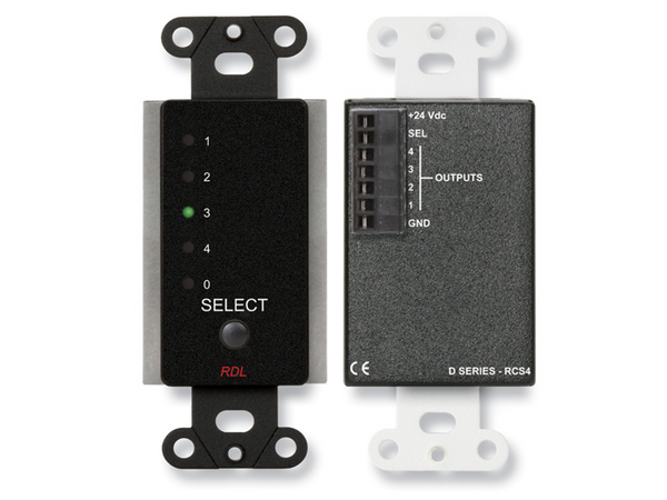 REMOTE CHANNEL SELECTOR - 4 CHANNELS - CONTROLS RU-ASX4D/R - BLACK (CUSTOM LABELED) (SEE PART # ZCST