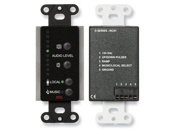 ROOM CONTROL FOR RCX-5C ROOM COMBINER - DECORA® BLACK (CUSTOM LABELED) (SEE PART # ZCST-LBL FOR SETU