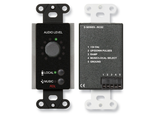 ROOM CONTROL FOR RCX-5C ROOM COMBINER - DECORA® BLACK (CUSTOM LABELED) (SEE PART # ZCST-LBL FOR SETU