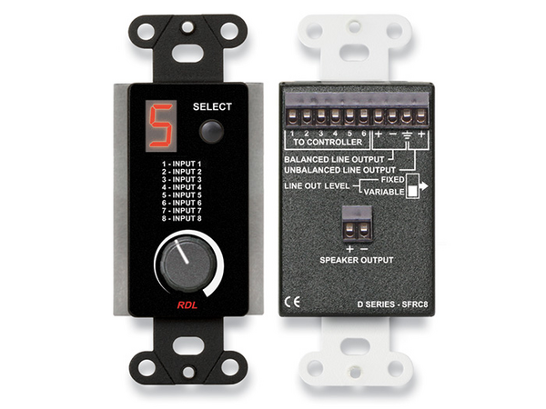 ROOM CONTROL STATION FOR SOURCEFLEX DISTRIBUTED AUDIO SYSTEM - BLACK (CUSTOM LABELED) (SEE PART # ZC