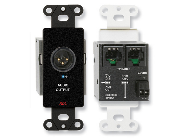 ACTIVE SINGLE-PAIR RECEIVER - TWISTED PAIR FORMAT-A - XLR MIC/LINE OUTPUT - BLACK