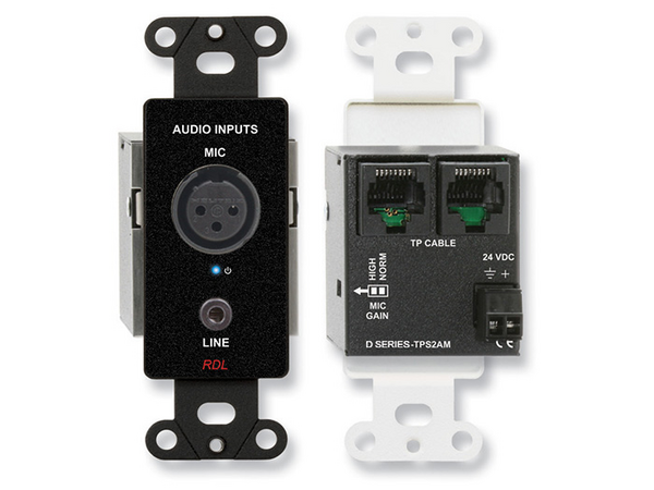 ACTIVE TWO-PAIR SENDER - TWISTED PAIR FORMAT-A - XLR MICROPHONE & STEREO MINI-JACK IN - BLACK