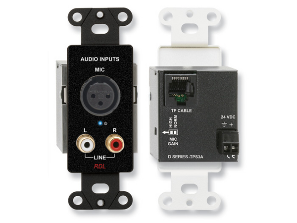 ACTIVE THREE-PAIR SENDER - TWISTED PAIR FORMAT-A - XLR MIC & STEREO PHONO IN - BLACK (CUSTOM LABELED
