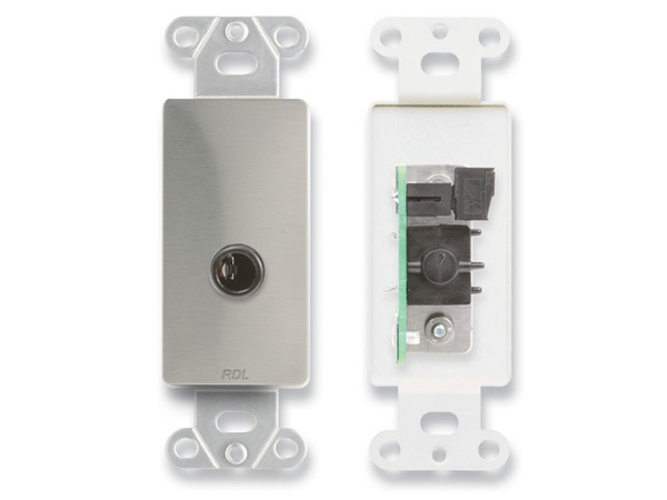 1/4 IN. PHONE JACK ON D PLATE - TERMINAL BLOCK CONNECTIONS - STAINLESS STEEL (CUSTOM LABELED) (SEE P