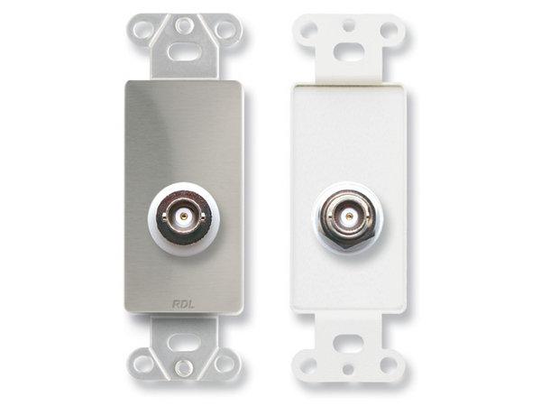 INSULATED DOUBLE BNC JACK ON D PLATE - STAINLESS STEEL