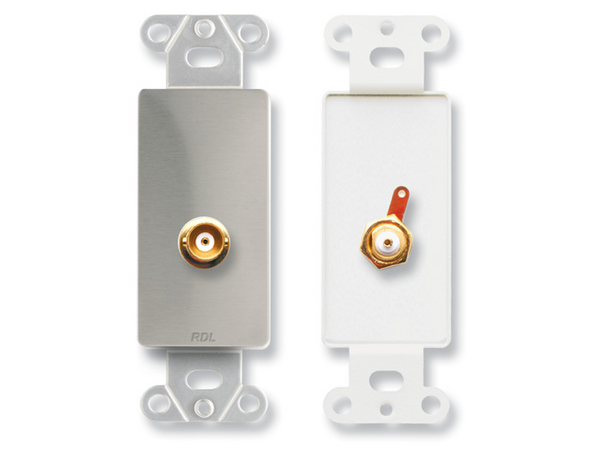 BNC JACK ON D PLATE - SOLDER TYPE - STAINLESS STEEL (CUSTOM LABELED) (SEE PART # ZCST-LBL FOR SETUP