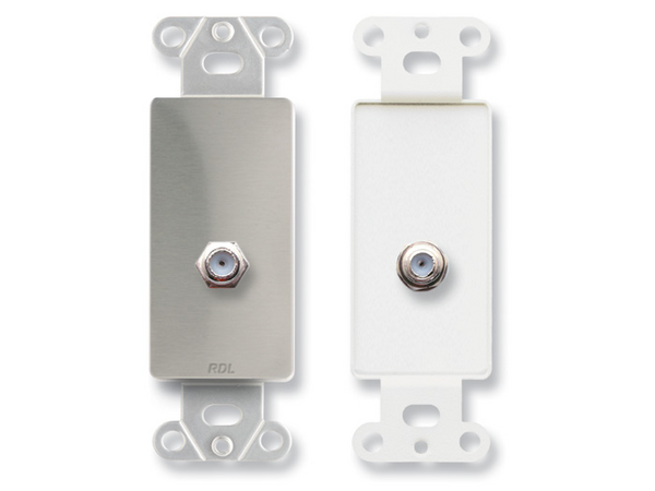 DOUBLE TYPE F JACK ON D PLATE - STAINLESS STEEL (CUSTOM LABELED) (SEE PART # ZCST-LBL FOR SETUP CHAR
