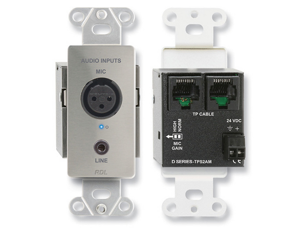 ACTIVE TWO-PAIR SENDER - TWISTED PAIR FORMAT-A - XLR MICROPHONE & STEREO MINI-JACK IN - STAINLESS (C