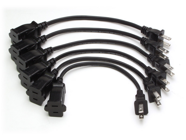 AC EXTENSION CORD (6 PACK) - NORTH AMERICAN - 6 IN.