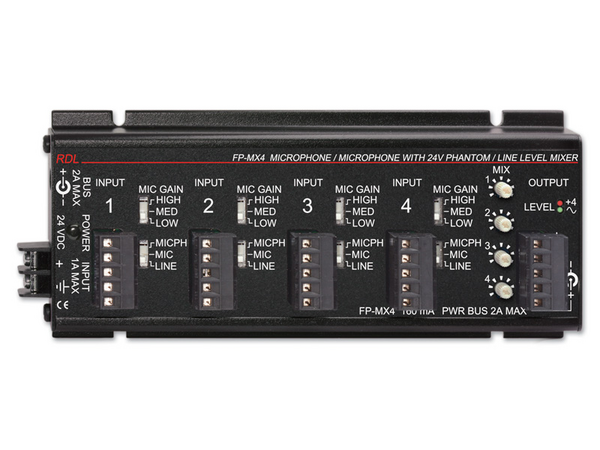 4 MIC OR LINE INPUT MIXER - MIC AND LINE OUT