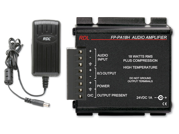 18 W HIGH AMBIENT TEMPERATURE AUDIO POWER AMPLIFIER WITH POWER SUPPLY