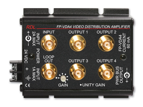 NTSC/PAL VIDEO DISTRIBUTION AMP - 1X4 - BNC
