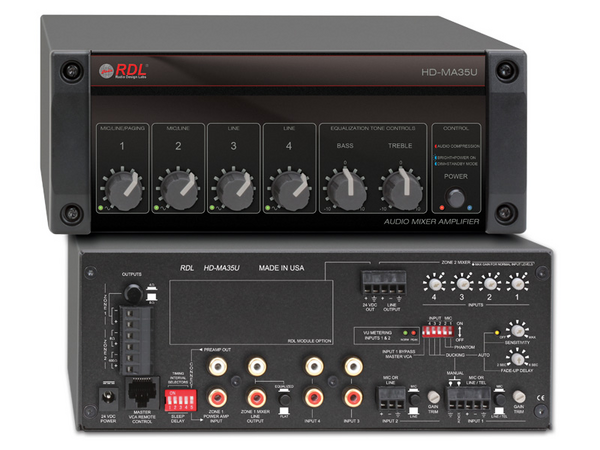 35 WATT MIXER AMPLIFIER - 4/8 OHM OUTPUTS