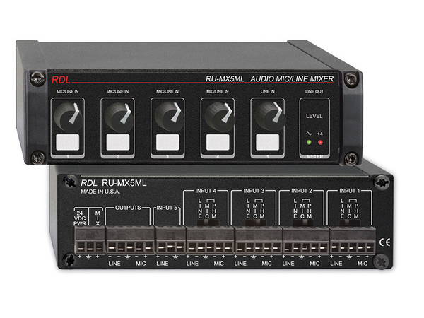 5 INPUT MIC/LINE MIXER W/PHANTOM - MIC AND LINE OUT