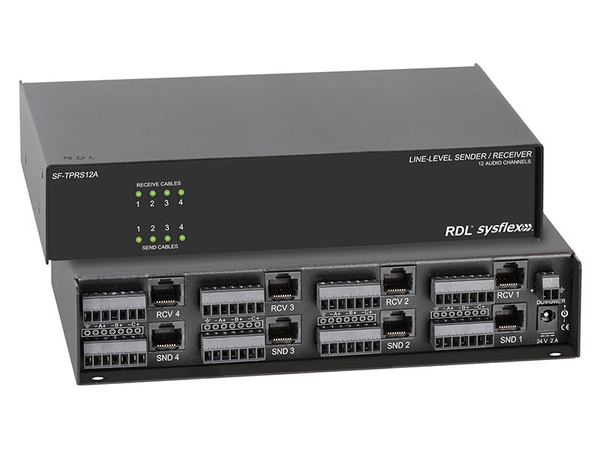 LINE-LEVEL SENDER/RECEIVER - 4 TWISTED PAIR FORMAT-A INPUT & 4 OUTPUT SECTIONS - 12 AUDIO CHANNELS E