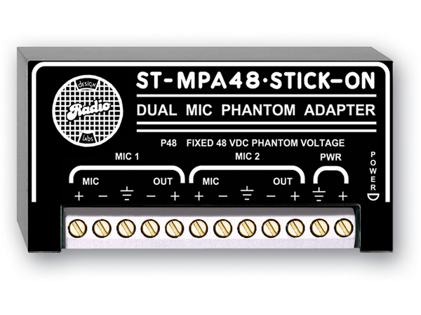 MICROPHONE 48 V PHANTOM ADAPTER - 2 CHANNEL
