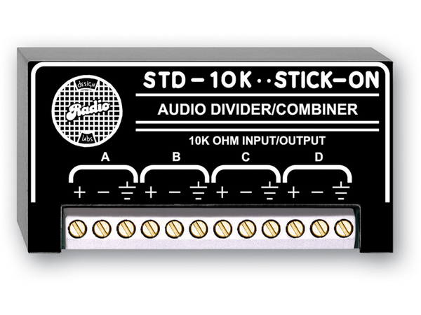 PASSIVE AUDIO DIVIDER/COMBINER - 10 K OHM WITH 4 TOTAL INPUTS/OUTPUTS USABLE IN ANY COMBINATION