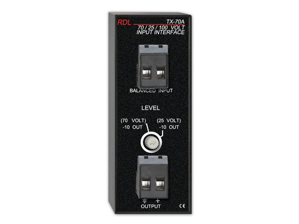 25 V, 70 V, 100 V INPUT INTERFACE - UNBAL. LINE OUT
