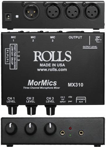 3CH MIC MIXER/COMBINER, INDIVIDUAL PHANTOM POWER