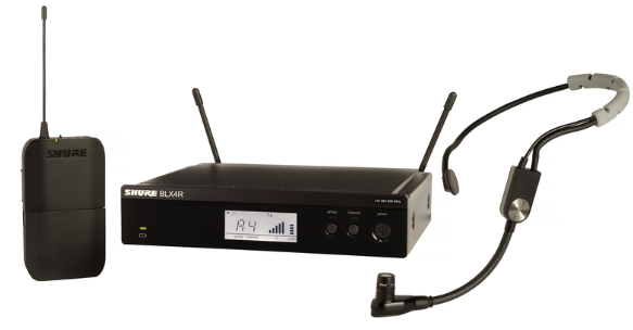 BLX WIRELESS HEADWORN SYSTEM WITH BLX4R RECEIVER, BLX1 BODYPACK, & SM35 HEADSET CONDENSER MIC