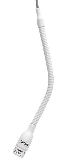 WHITE MICROFLEX OVERHEAD MICROPHONE WITH PREAMP, CARDIOID CAPSULE,
