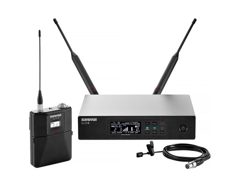 QLX-D WIRELESS LAPEL KIT WITH QLXD4, QLXD1 BODYPACK, & WL93 SUBMINIATURE LAPEL MICROPHONE