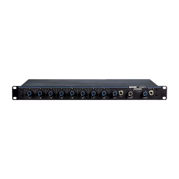EIGHT-CHANNEL AUTOMATIC MIXER WITH LOGIC CONTROL AND EQ PER CHANNEL, AC ONLY, ONE RACK SPACE