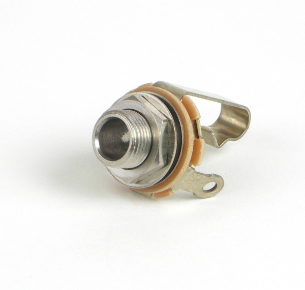 1/4" Mono 2 Conductor Jack w/Nut & Washer, Open Circuit - Bulk