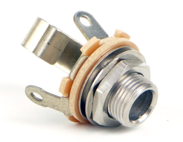 1/4" Stereo 3 Conductor Jack w/Nut & Washer, Double Open Circuit - Bulk