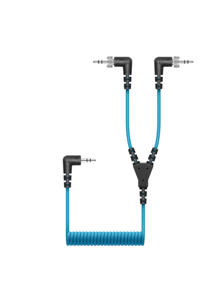 2CH SPLIT CABLE FOR (2) EK RECEIVERS. INCLUDES (1) LOCKING 3.5 MM TRS PLUG TO DUAL 3.5 MM TRS PLUG