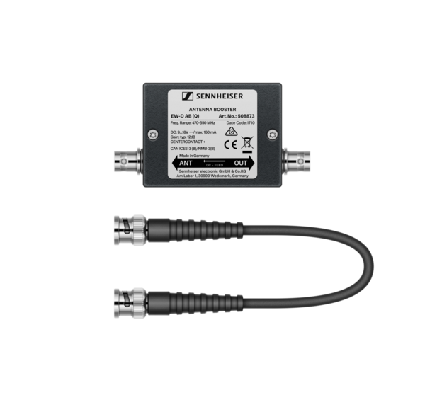 EWD INLINE ANTENNA BOOSTER, +10 DB GAIN, BNC CONNECTORS, FREQUENCY RANGE: Q (470-550 MHZ)