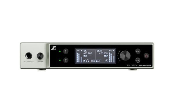 2CH HALF-RACK NETWORK (NON-DANTE) AES256 RECEIVER: (1) EW-DX EM 2 DUAL RCVR, (2) 1/4 WAVE ANTENNA