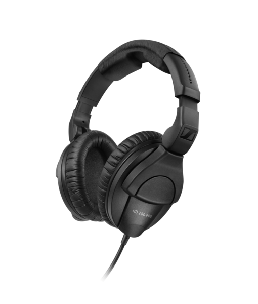 CLOSED, AROUND-THE-EAR COLLAPSABLE PROFESSIONAL MONITORING  HEADPHONES, BLACK