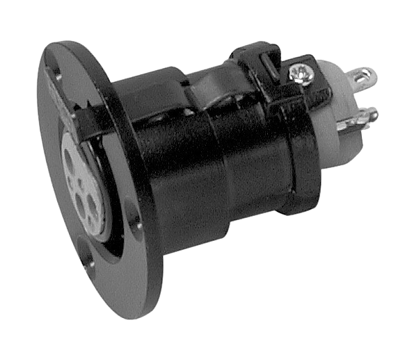 IS SERIES XLR FEMALE FLANGE MOUNT FOR FIXED INSTALLATION, REQUIRES 24.21 MM DIAMETER HOLE (1.5 OZ)