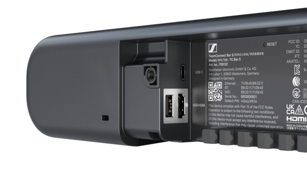 TEAMCONNECT BAR S ALL-IN-ONE AUDIO AND VIDEO CONFERENCING DEVICE FOR SMALL MEETING ROOMS