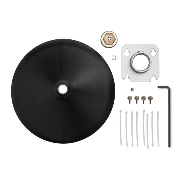 3/8IN POLE MOUNT KIT, MXA901 ROUND, BLACK