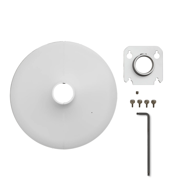 1.5IN POLE MOUNT KIT, MXA901 ROUND, WHITE