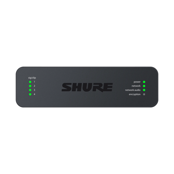 4-INPUT, XLR CONNECTORS, MIC/LINE DANTE AUDIO NETWORK INTERFACE WITH PEQ AND AUDIO SUMMING