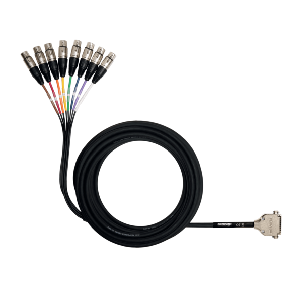 8 CHANNEL DB25 TO XLR FEMALE AUDIO SNAKE, 25 FT.