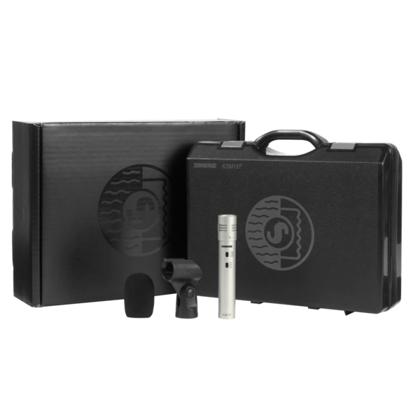 CARDIOID STUDIO CONDENSER MICROPHONE (CHAMPAGNE), FOAM WINDSCREEN AND CARRYING CASE