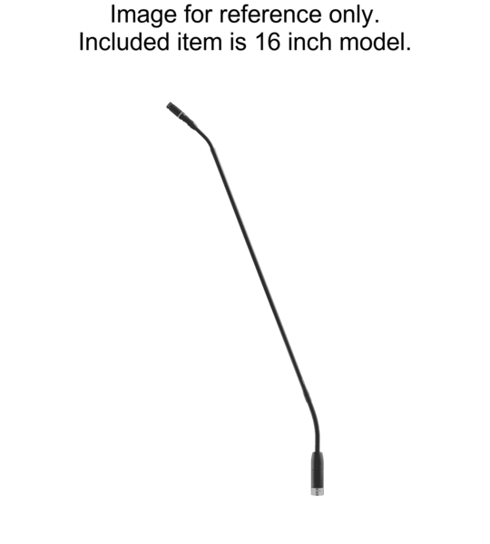 16" GOOSENECK MICROPHONE, DUALFLEX, CARDIOID, BI-COLOR INDICATOR - FOR MICROFLEX COMPLETE WIRELESS