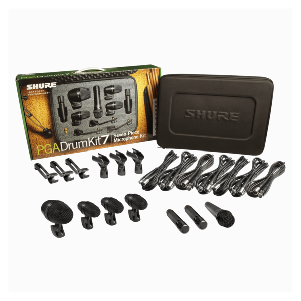 7-PIECE DRUM MIC KIT INCLUDING 1-PGA52, 3-PGA56, 1-PGA57, 2-PGA81, 3-A25D STAND ADAPTERS,