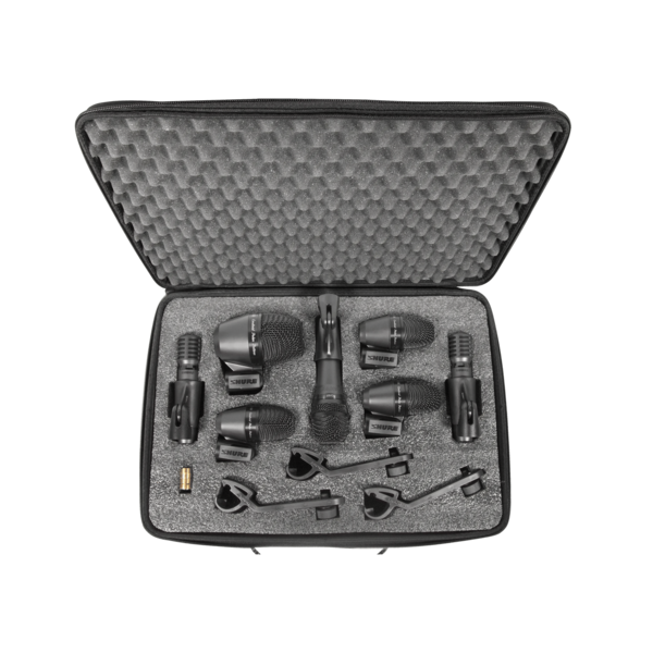 7-PIECE DRUM MIC KIT INCLUDING 1-PGA52, 3-PGA56, 1-PGA57, 2-PGA81, 3-A25D STAND ADAPTERS,