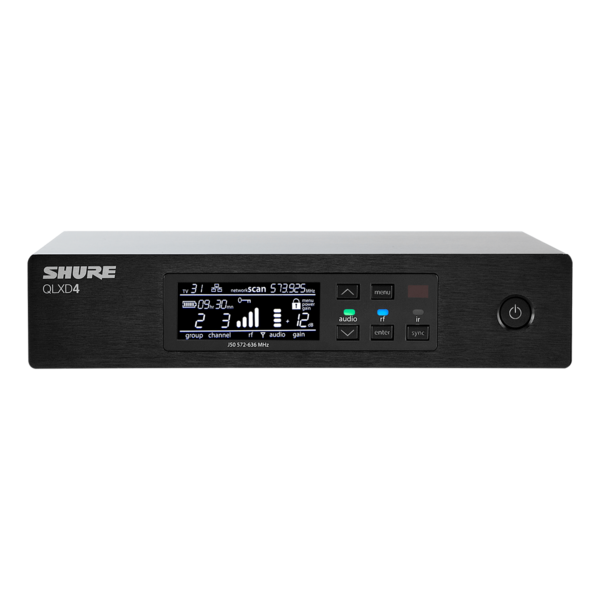 QLX-D SINGLE CHANNEL QLXD4 DIGITAL WIRELESS RECEIVER WITH AES-256 ENCRYPTION/RECEIVER COMPONENT ONLY